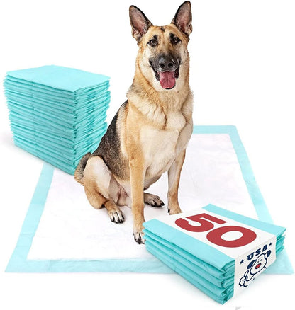 USA plus Puppy Pads, Jumbo 36X36 Inch, 50 Count - Premium Puppy Pee Pads for Dogs, Tear Resistant, Super Absorbent Polymer Gel Core, 5-Layer Design